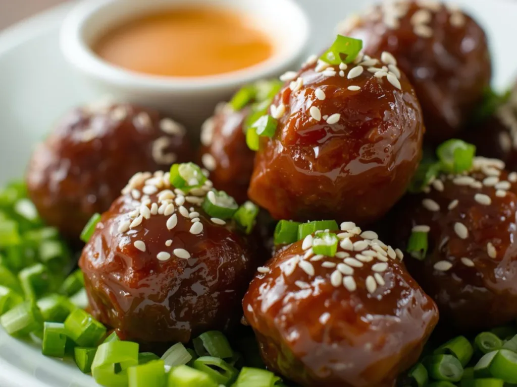 BBQ meatball recipe with a spicy mayo dip; BBQ Meatballs
