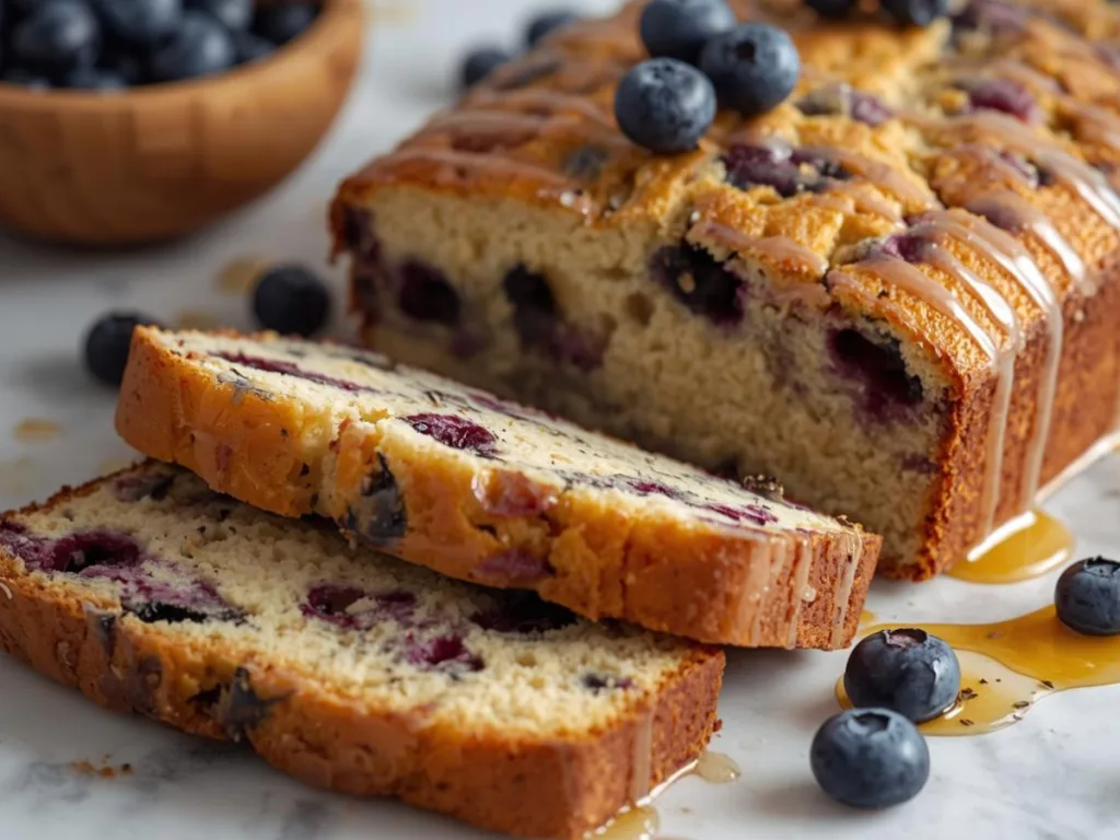 Freshly baked blueberry loaf