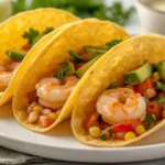 Making quick healthy air fryer shrimp tacos for a weeknight meal.
