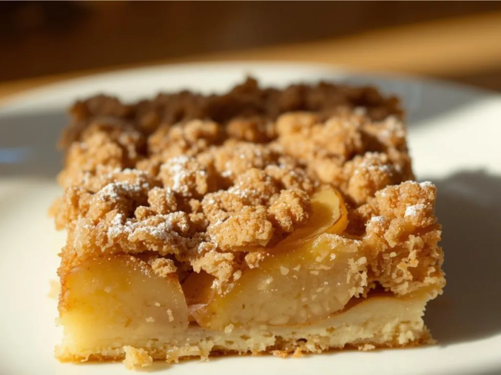 Apple Ooey Gooey Butter Cake serving