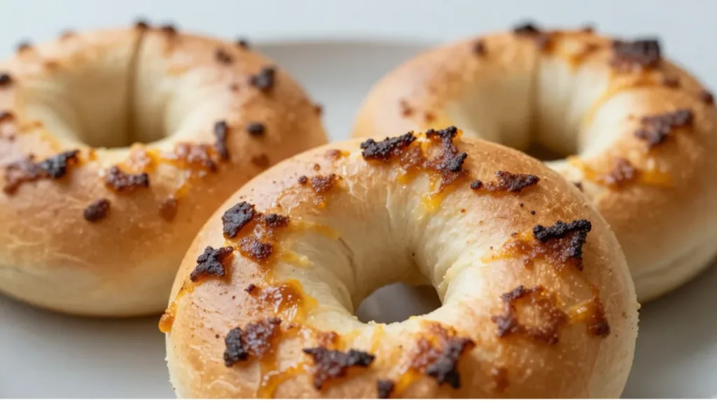 Sliced Garlic Parmesan Cottage Cheese Bagels served with cream cheese, reflecting Breakfast Ideas With Cottage Cheese.
