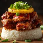Authentic Hawaiian Huli Huli Chicken Stack