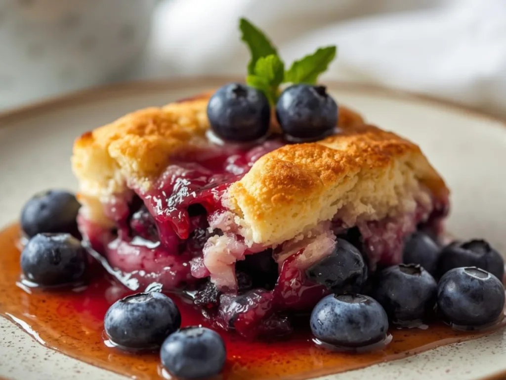 Ramekins filled with Baked Blueberry Cottage Cheese Bowls.