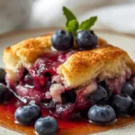 Ramekins filled with Baked Blueberry Cottage Cheese Bowls.