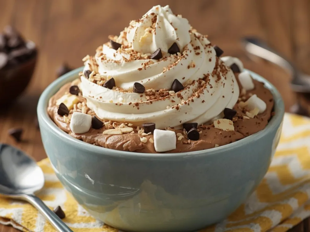 Marshmallow Fluff Salad topped with oreos.