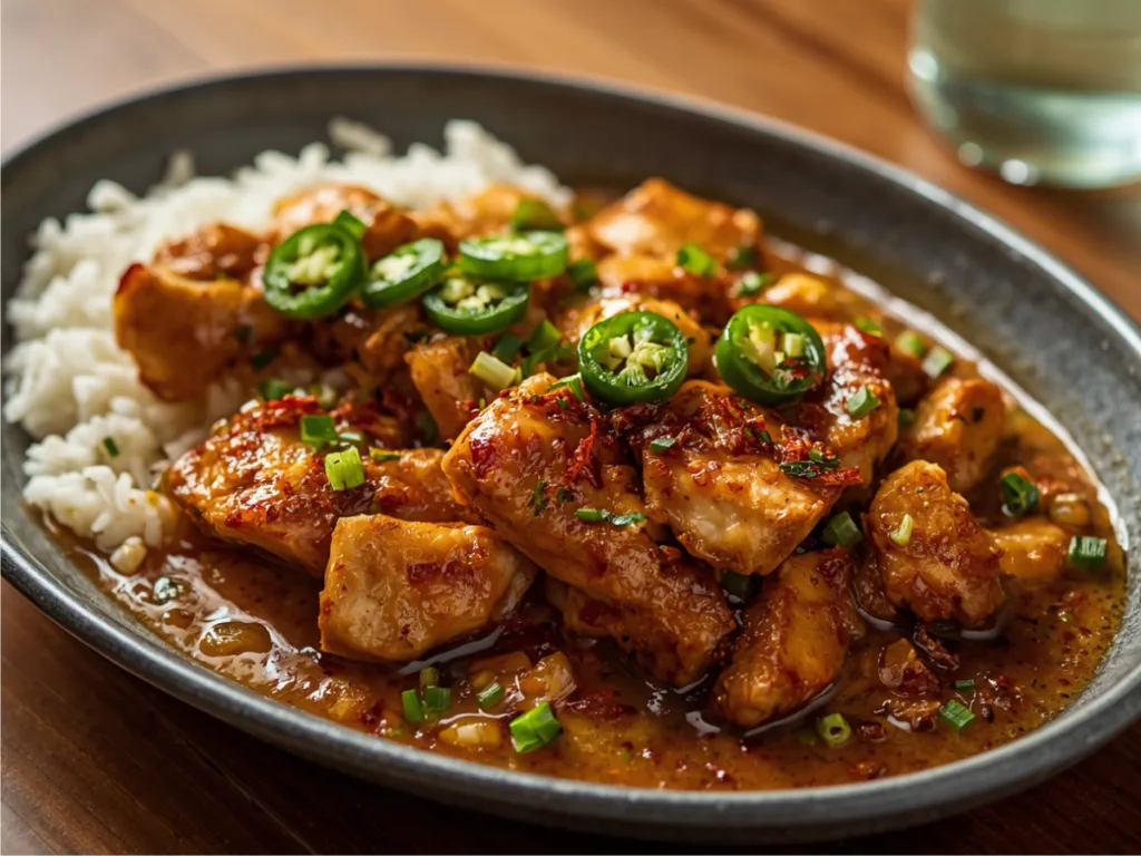 Spicy Jalapeño Chicken in skillet.