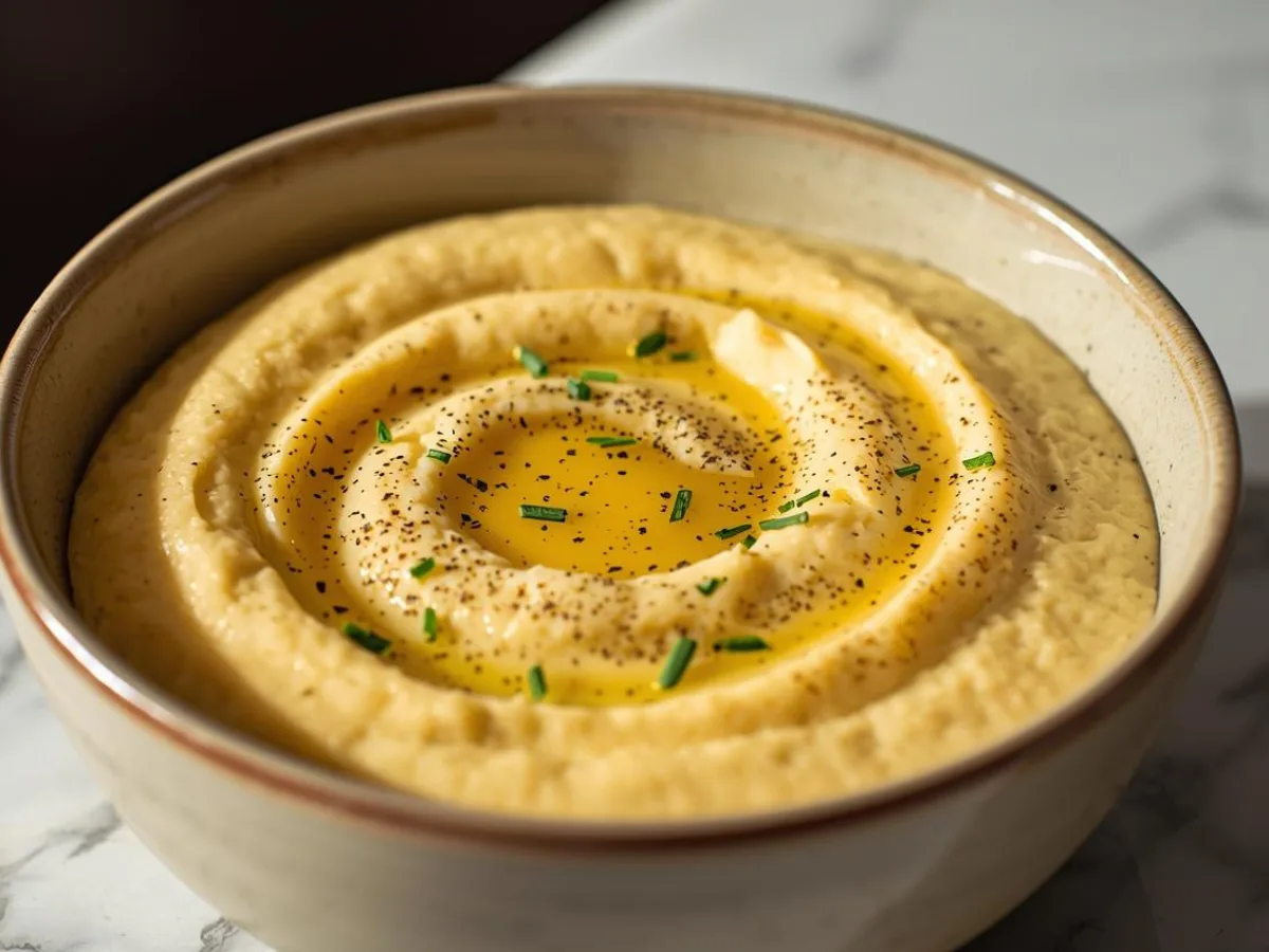 Ina Garten Creamy Parmesan Polenta bowl.