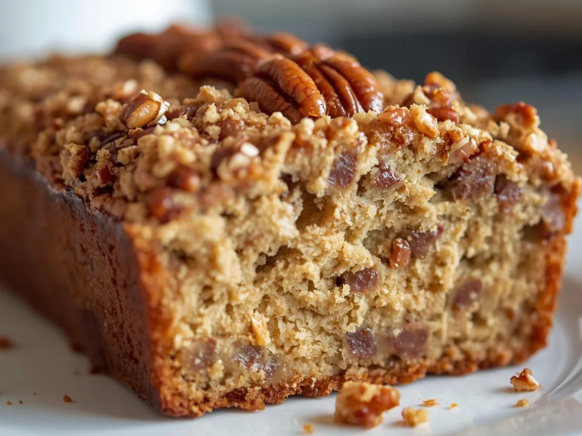 Freshly baked Sweet Alabama Pecan Bread loaf