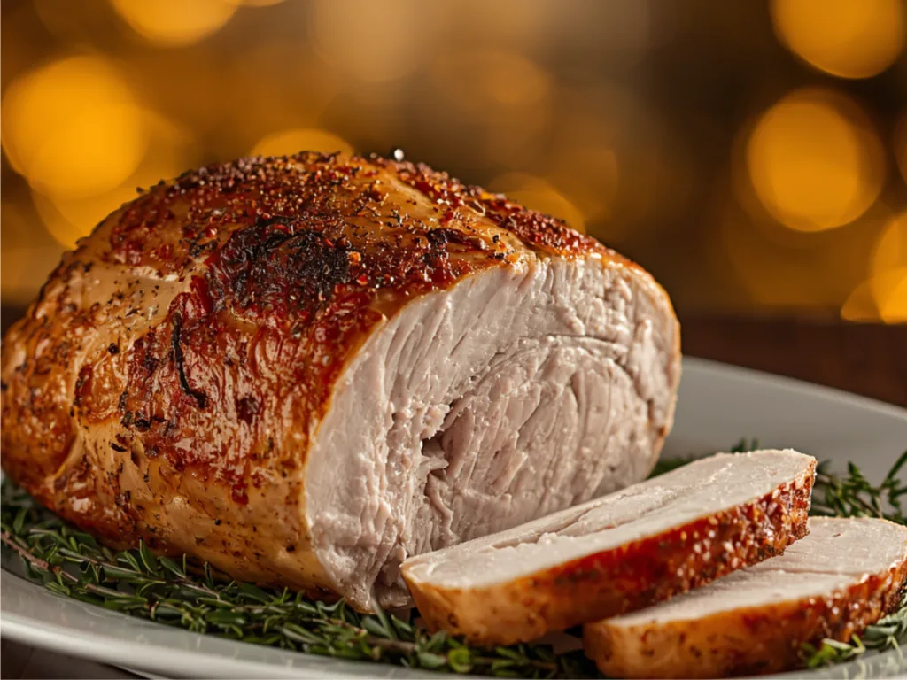 Slow cooker turkey breast with herbs.