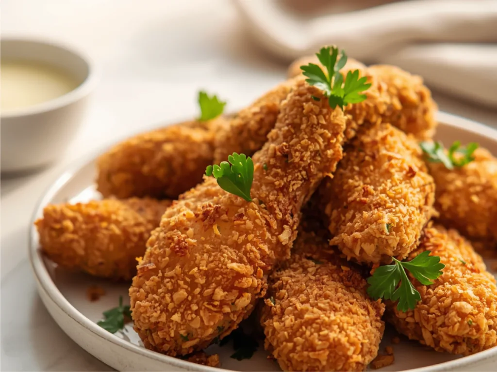 Serving of Air Fryer Chicken Tenders for kids.