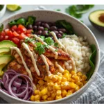 Protein meal prep lunch easy chicken taco rice bowls.