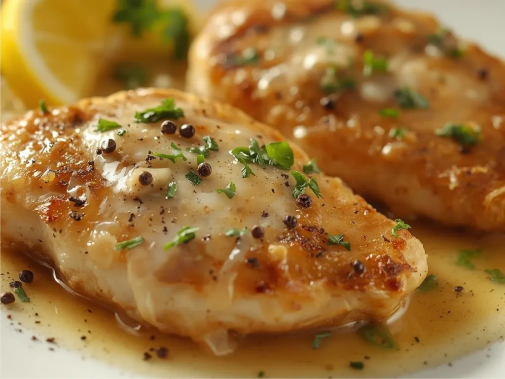 Plated Ina Garten Piccata Chicken