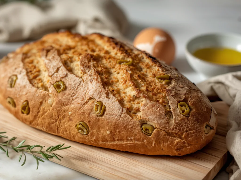 Golden egg-washed sourdough artisan bread flavors