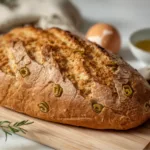 Golden egg-washed sourdough artisan bread flavors