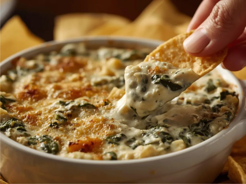 Freshly chopped artichokes and spinach for a homemade dip.