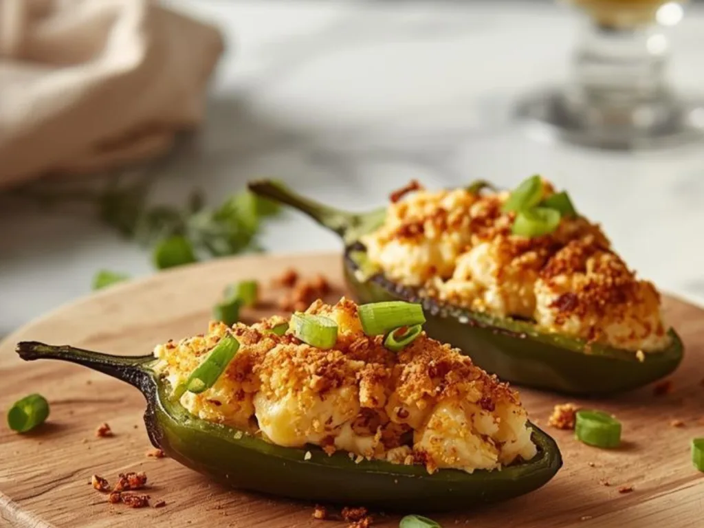 Golden crispy Cajun Crab Poppers served with a zesty dipping sauce.