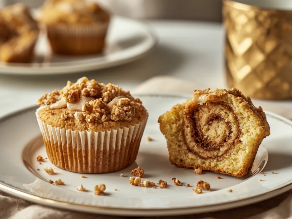 Cinnamon Streusel Muffins close-up.