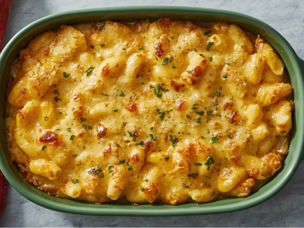 Golden Baked Mac N Cheese crust