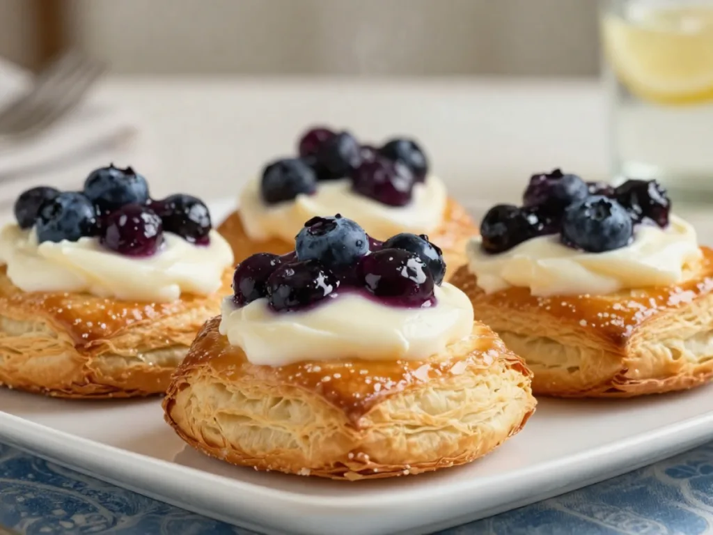 Blueberry puff pastry filling