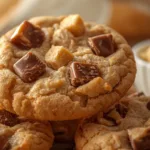 Freshly baked Soft Baked Cookies Recipes featuring Butterfinger Candy and peanut butter.
