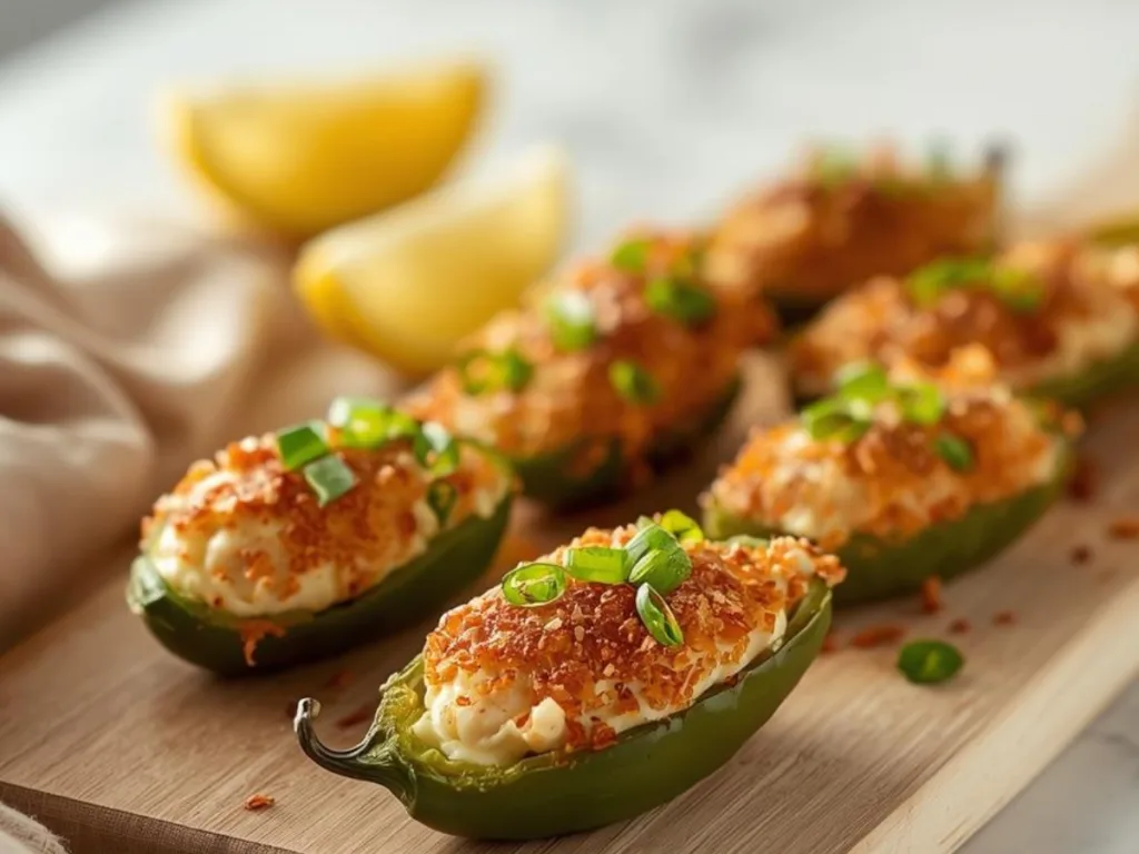 A platter of seafood appetizer recipes featuring Cajun crab bites.