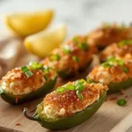 A platter of seafood appetizer recipes featuring Cajun crab bites.