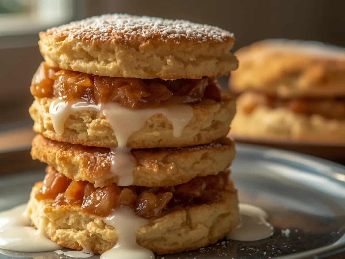 Golden Apple Pie Biscuit Sandwiches