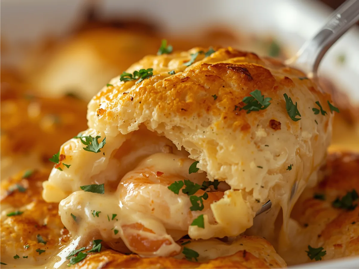 Golden Cajun Shrimp Pie slice