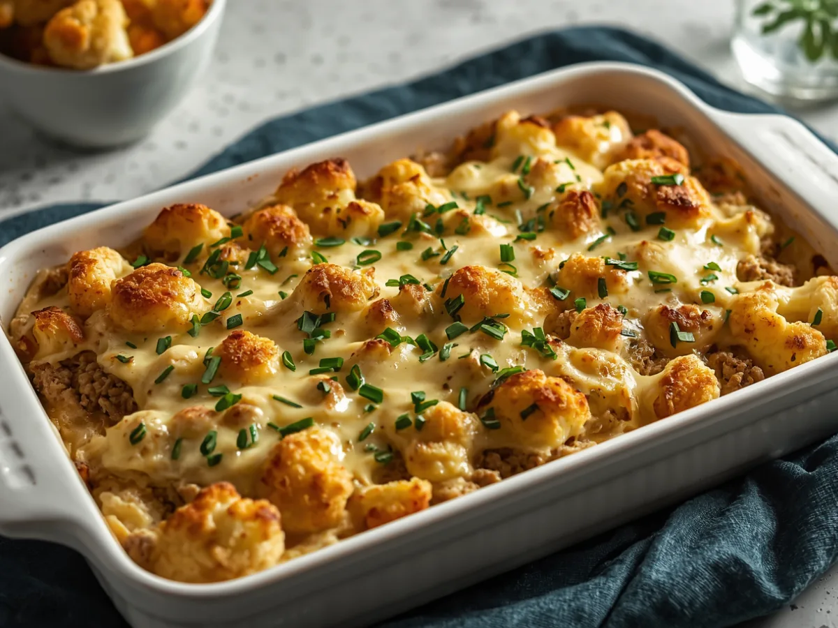 Baked casserole dish.