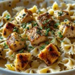 Garlic Butter Chicken Bowties in creamy sauce