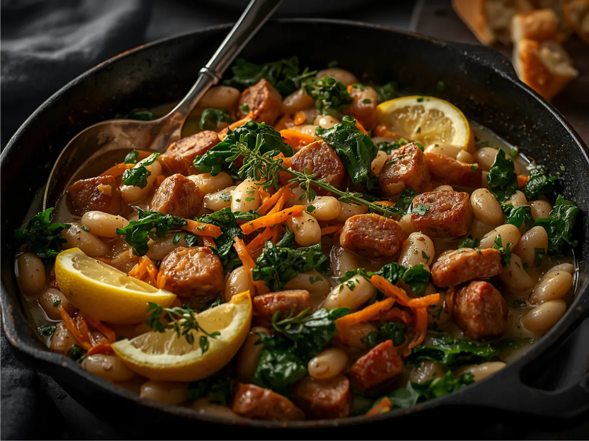 Italian White Beans with Sausage & Kale