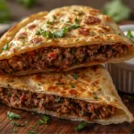 Lebanese Arayes stuffed pita.