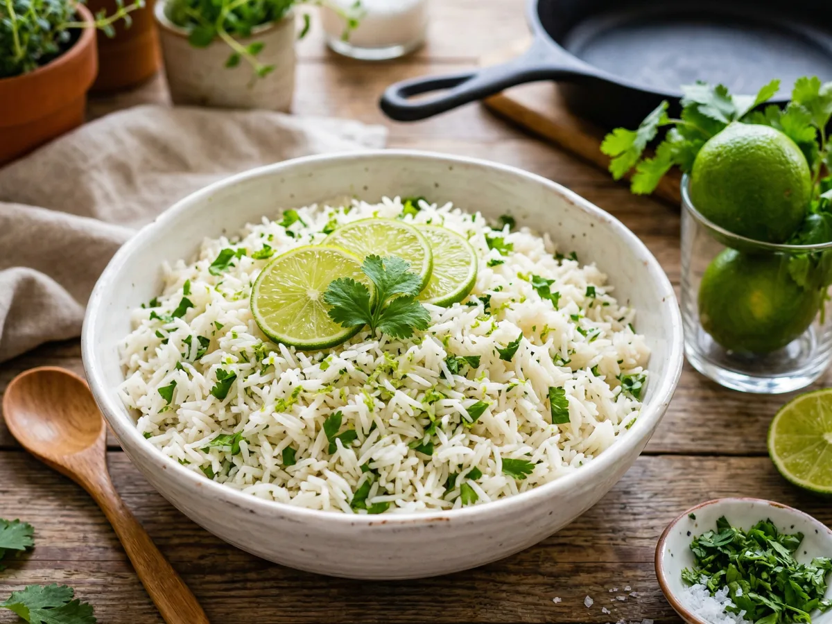 Fluffy Cilantro Lime Rice in a bowl