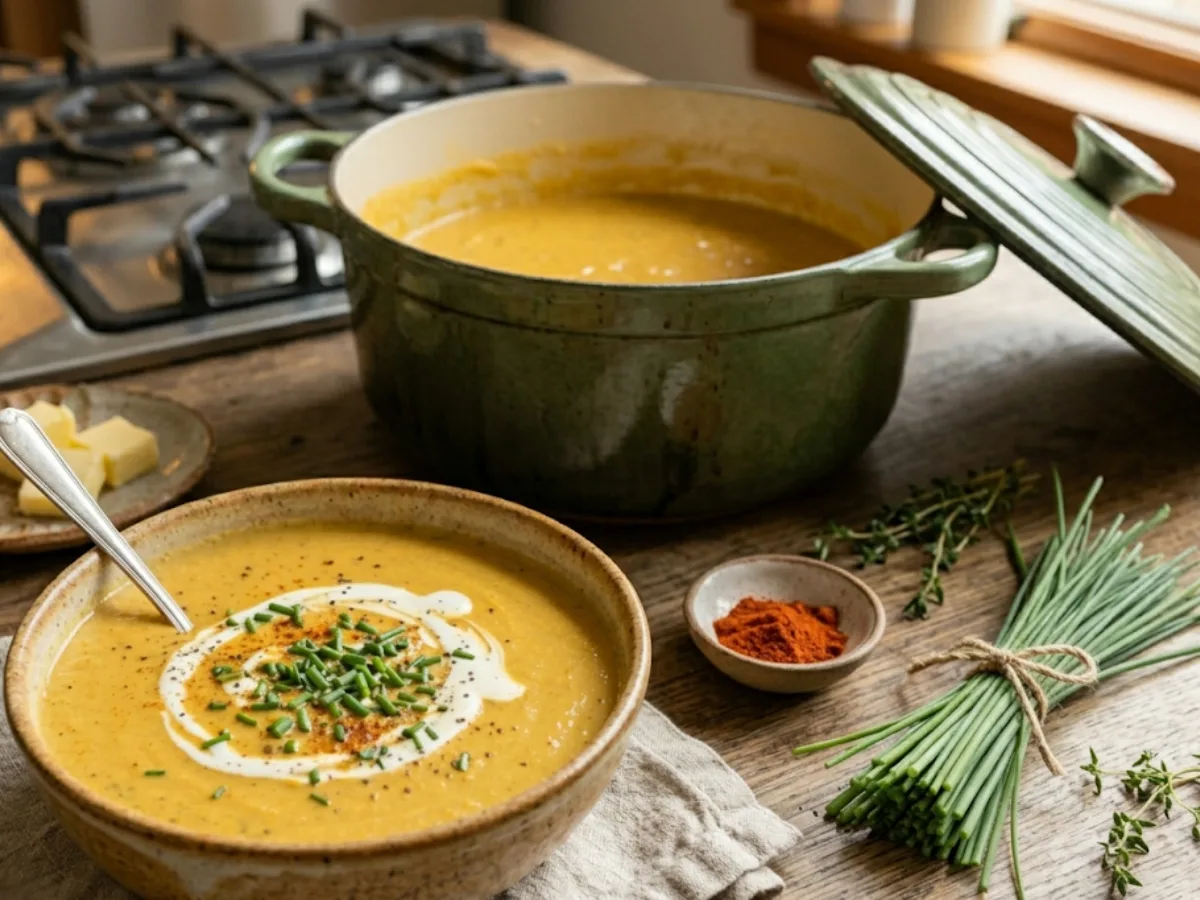 Creamy Million Dollar Soup in a white bowl