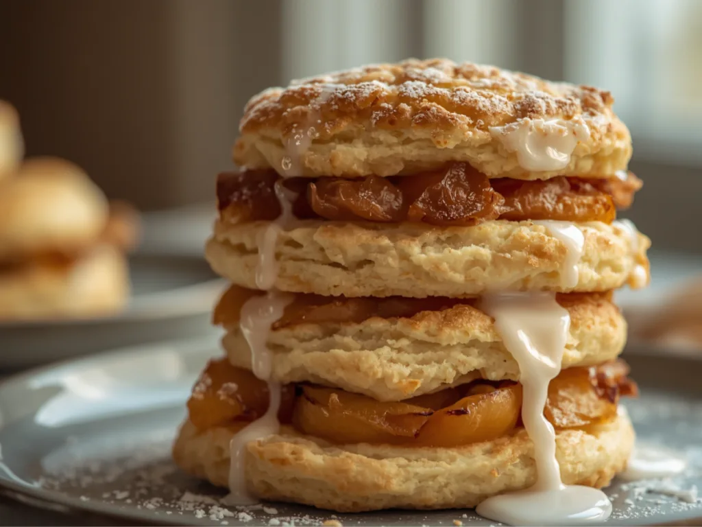 Flaky Apple Pie Biscuit Sandwiches layers