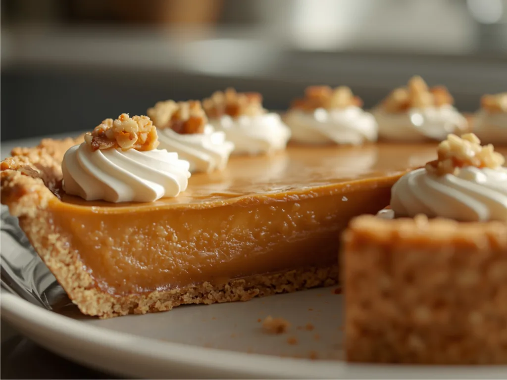 Whole dolly parton’s butterscotch pie with toasted meringue peaks.