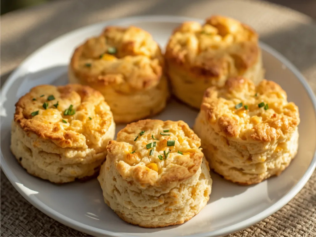 Breaking open a high protein breakfast biscuit to show the soft interior.
