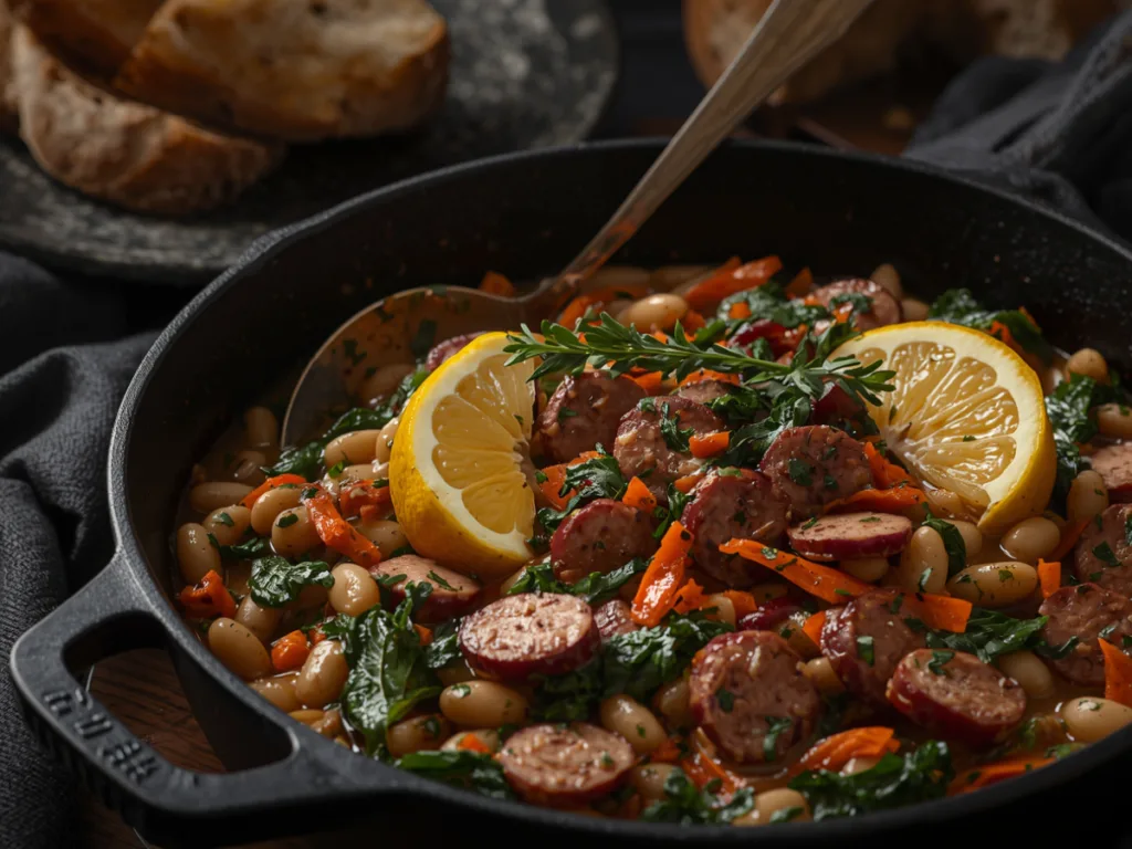 Brothy Beans with Sausage