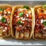Healthy cilantro lime chicken thighs marinade used on grilled tacos with a side of fresh cilantro and zesty chicken seasoning.