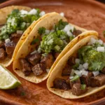 Mexican Street Tacos:Street style tacos with lime and salsa
