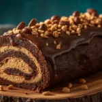 Peanut Butter Cup Chocolate Roll for party