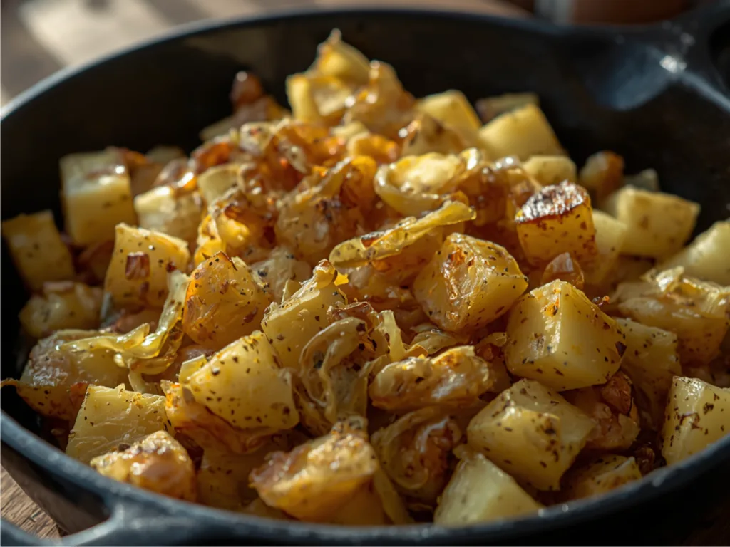 Sautéed cabbage and potatoes dish