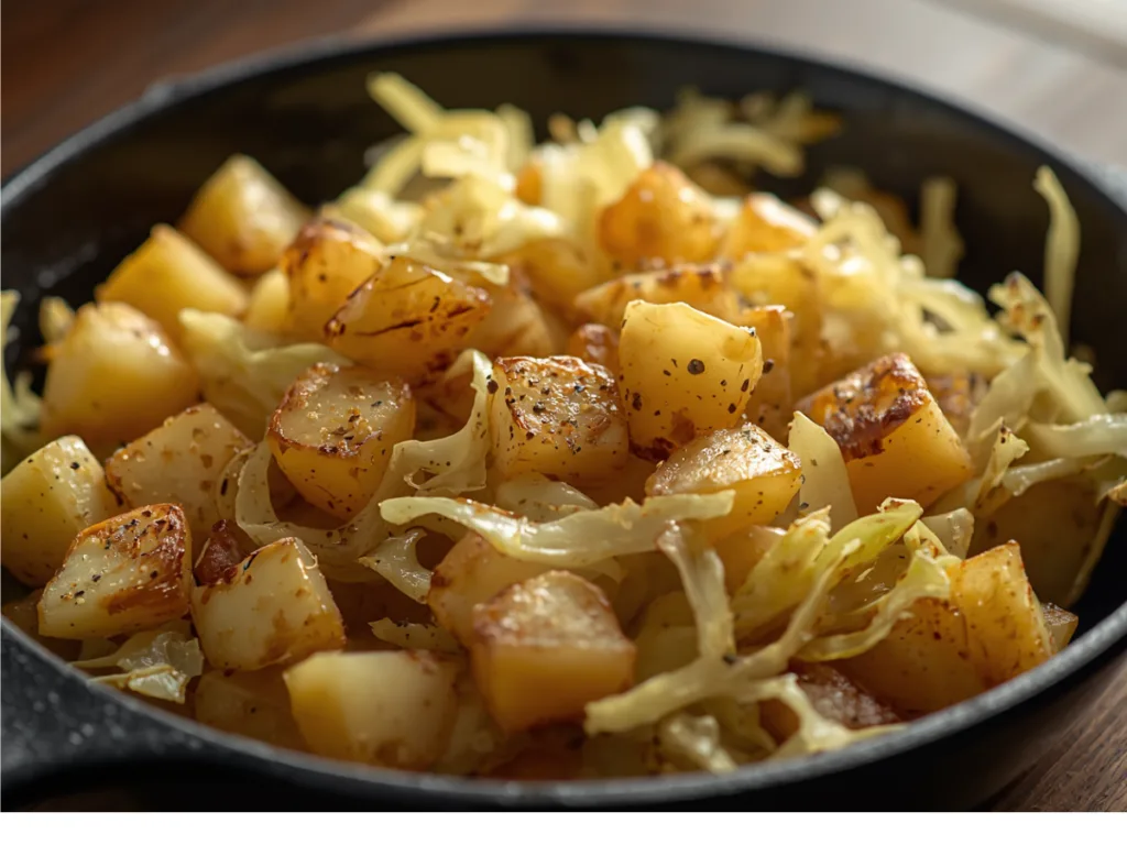 Southern fried cabbage and potatoes