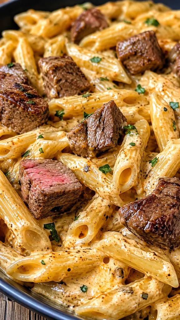 A close-up of Creamy Cajun Ranch Penne