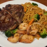 Ribeye and Shrimp Chow Mein Noodles 1