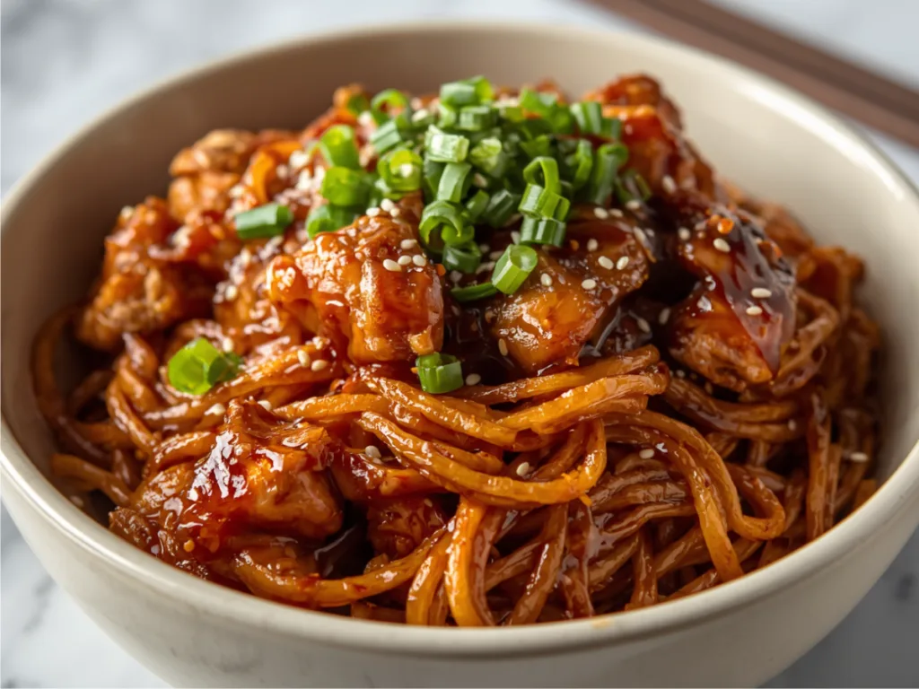 f2 Honey Garlic Chicken Skillet Noodles