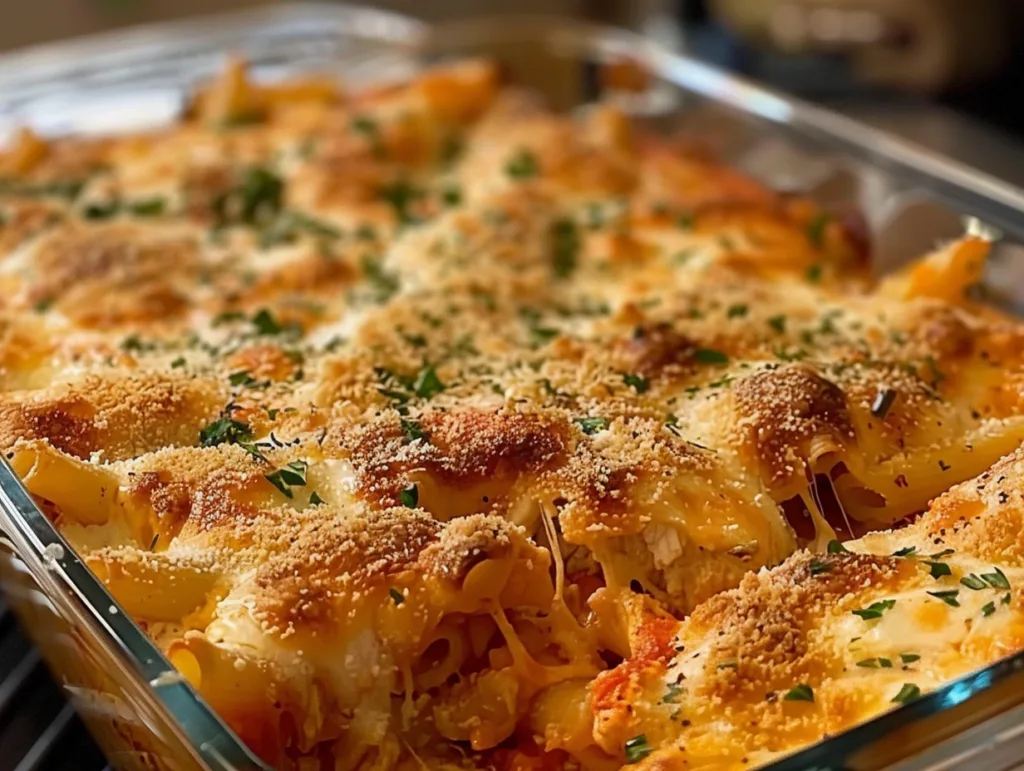 Dump and Bake Chicken Parmesan Casserole