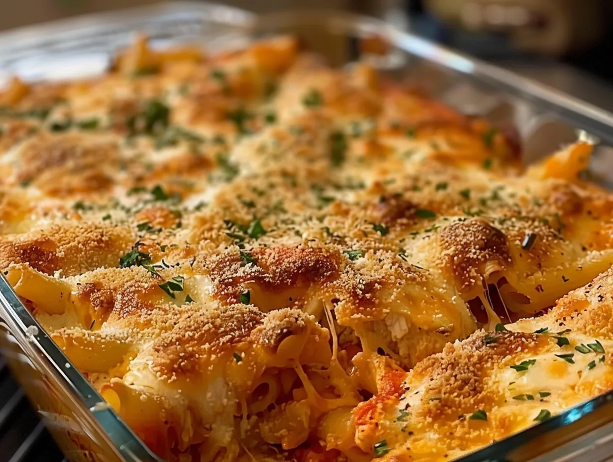 Dump and Bake Chicken Parmesan Casserole