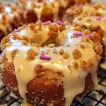Baked Coffee Cake Donuts with Vanilla Glaze