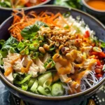 Peanut Chicken Spring Roll Bowl Recipe